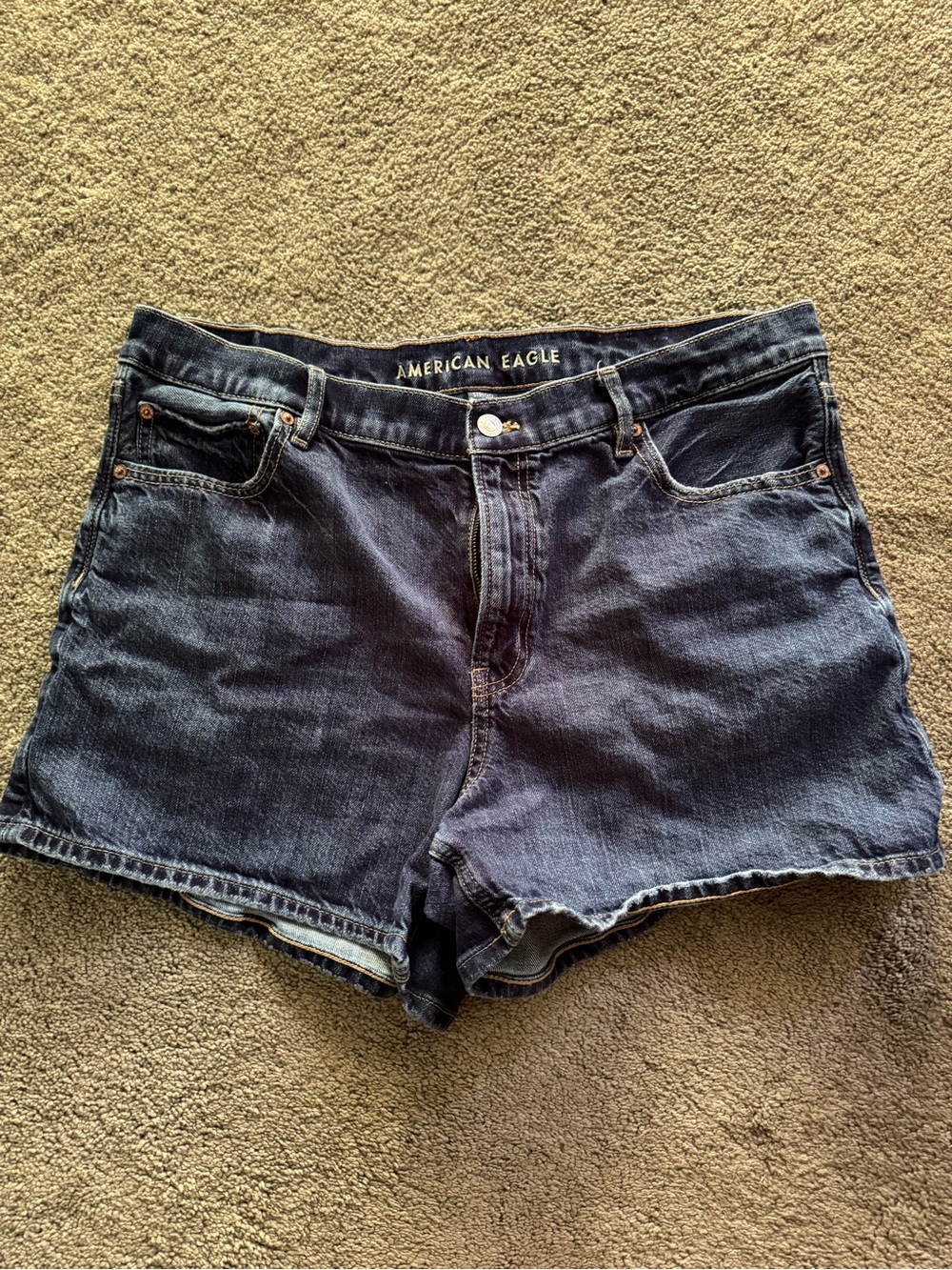 American Eagle Outfitters Navy Blue Denim High-Rise Jean Shorts